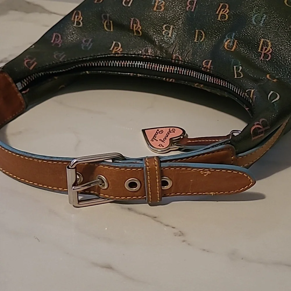 Vintage Dooney & Bourke Rainbow Monogram Logo Mini Hobo Bucket Bag Purse Y2K - Picture 9 of 16